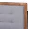 Baxton Studio Livinia Grey Upholstered and Ash Walnut Wood King Size Platform Bed 164-9418-9436 - alternate 7